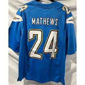 Blue Nike NFL Los Angeles Chargers Jersey Men's XL #24 MATHEWS